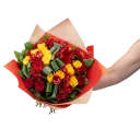 Bouquetof roses with alstromeria